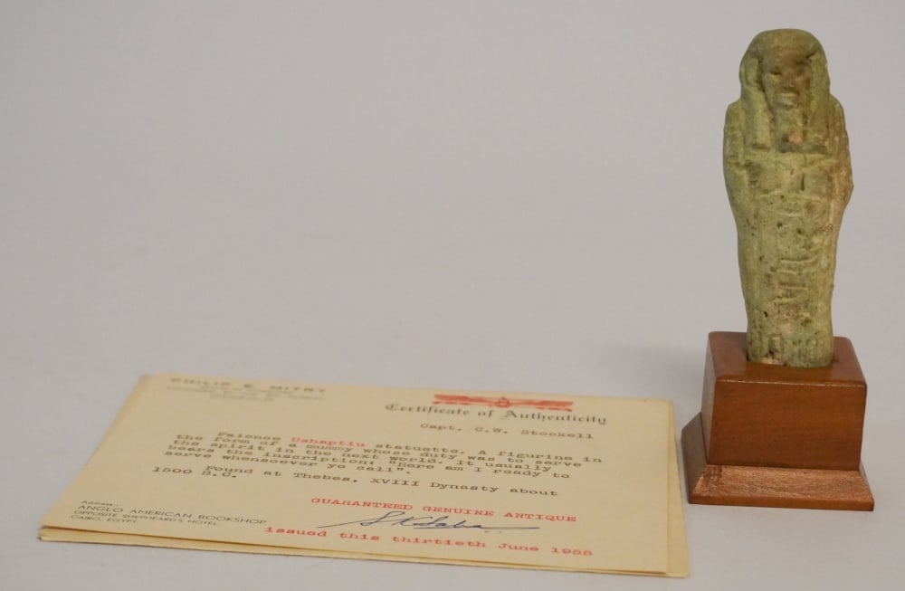 Period Egyptian Carved Soapstone Ushaptiu Statue (1 of 5)