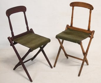 Two Period Antique Civil War Era Campaign Camp Chairs