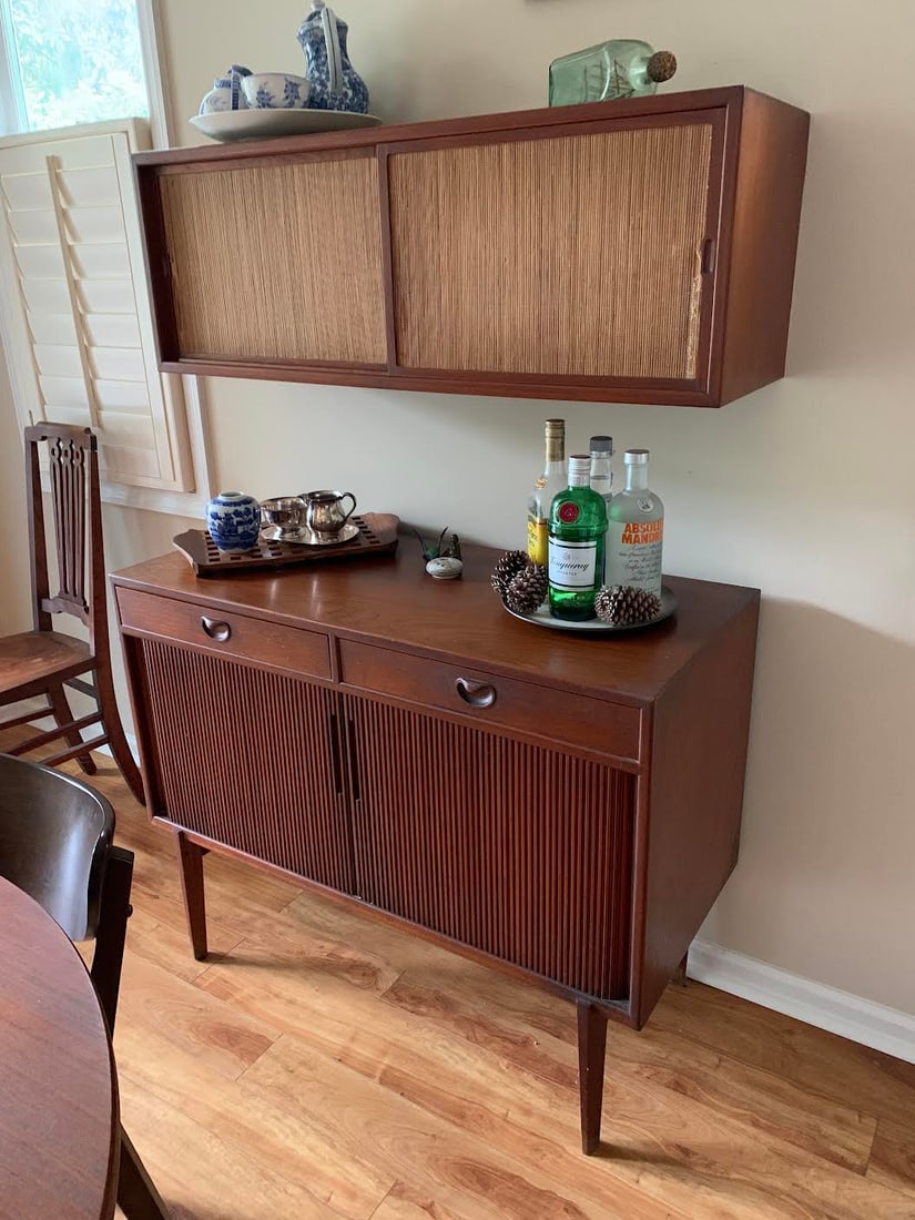 Excellent Danish Modern Mid Century Teak Wood Server & Wall Cabinet (1 of 8)