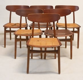 Fine Set Mid Century Modern Teak Wood Dining Chairs by Bruno Hansen