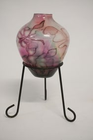 Handsome Ingeborg Lundin for Orrefors Blown Art Glass Vase