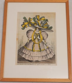 Circa 1820 Hand Colored Engraving Satirical Fashion Image