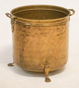 Charming English Brass Fireplace Kindling Bucket