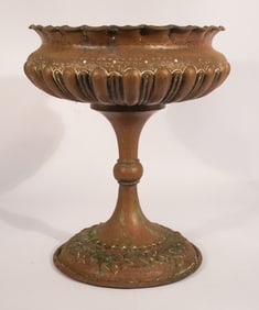 Handsome Arts & Crafts Hammered Copper Centerpiece of a Large Size