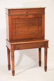 Handsome Southern Walnut Carved Plantation Desk