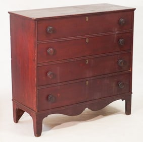 American Federal Paint Decorated Mule Chest