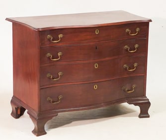 Very Handsome American Federal Inlaid Mahogany Serpentine Chest of Drawers