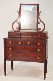 American Federal Carved Mahogany Dressing Bureau