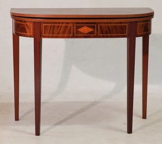Handsome American Federal Inlaid & Figured Mahogany Games Table