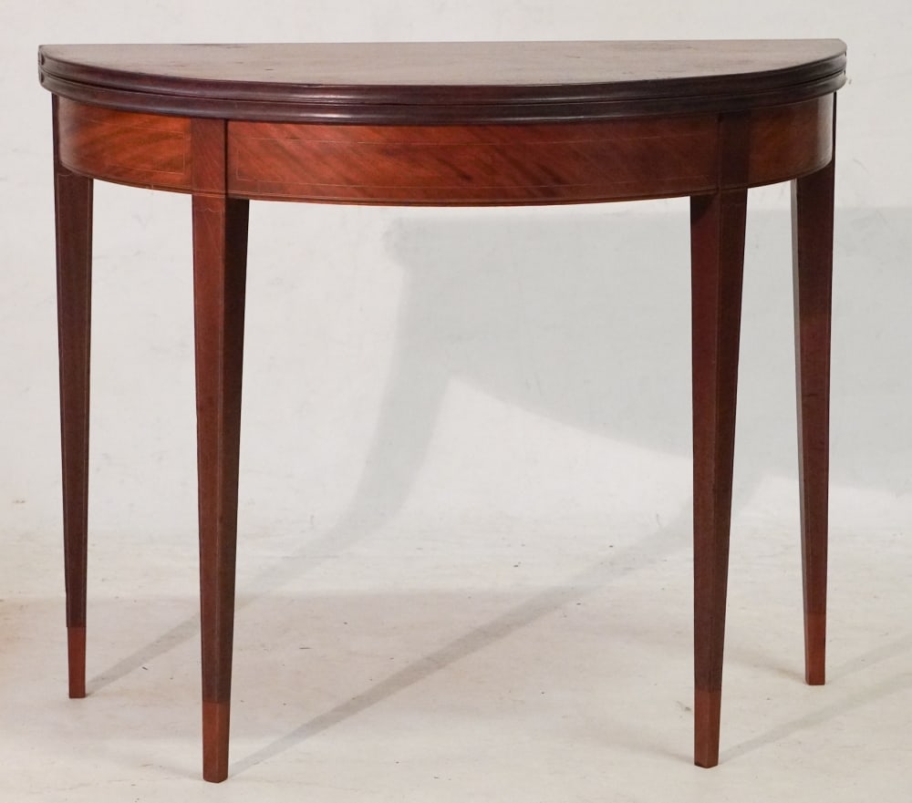 Mahogany Demilune Card Table Attributed to Levin Tarr, Baltimore, MD. (1 of 12)