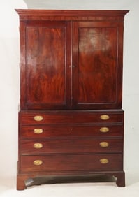 American Federal Figured Mahogany Linen Press