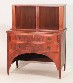 American Federal Inlaid Mahogany Tambora Desk