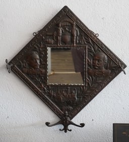 Antique Spanish American War Mirror/Hanger
