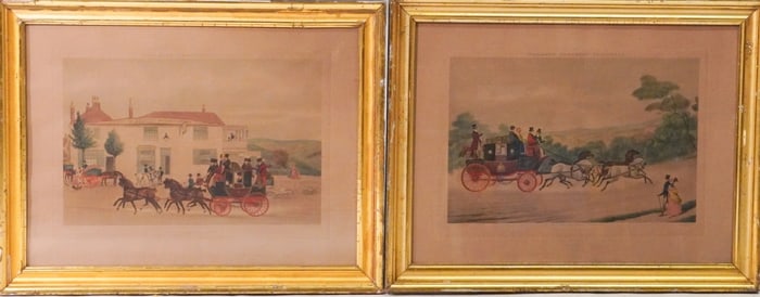 Pair Antique English Hand Colored Sporting Engravings