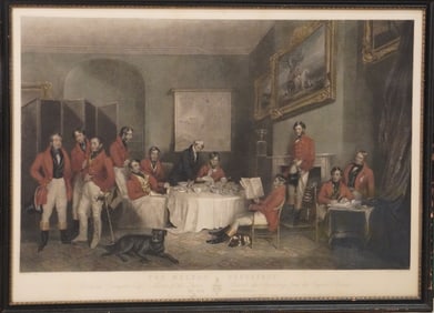 Antique English Hand Colored Fox Hunt Engraving