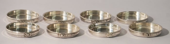 Very Handsome Set Edwardian Sheffield Silver Plate Sporting Coasters or Trays