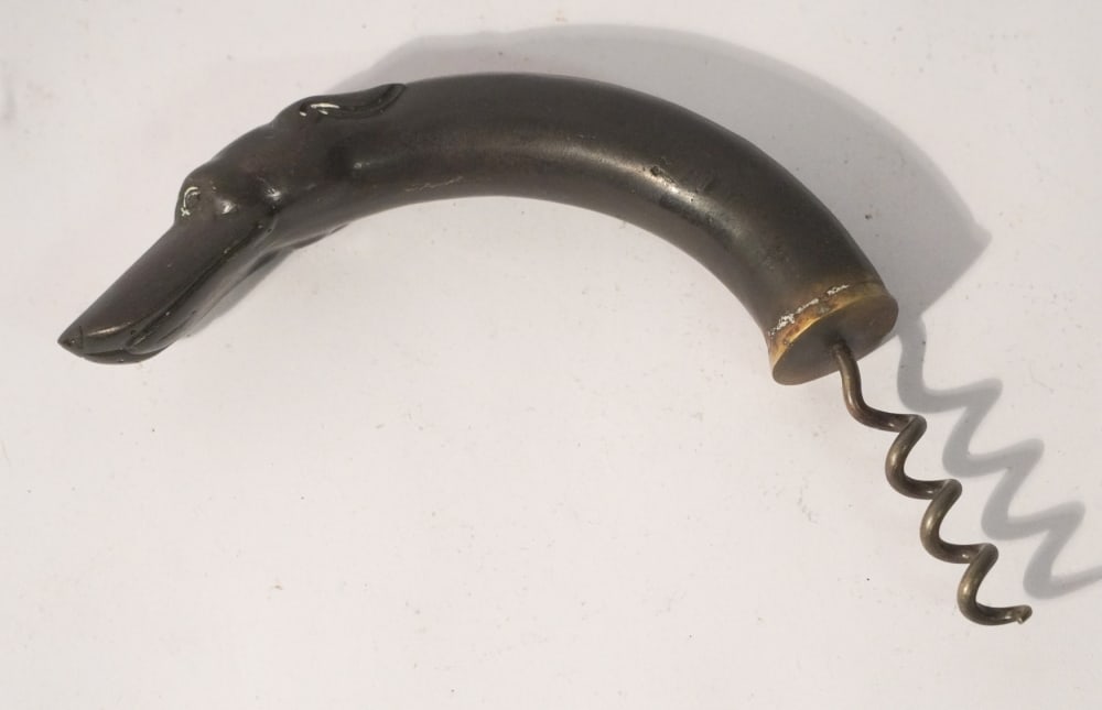 Antique English Bronze Hound Head Bottle Opener (1 of 2)