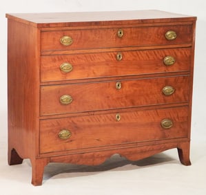 Southern Federal Figured Walnut Chest of Drawers