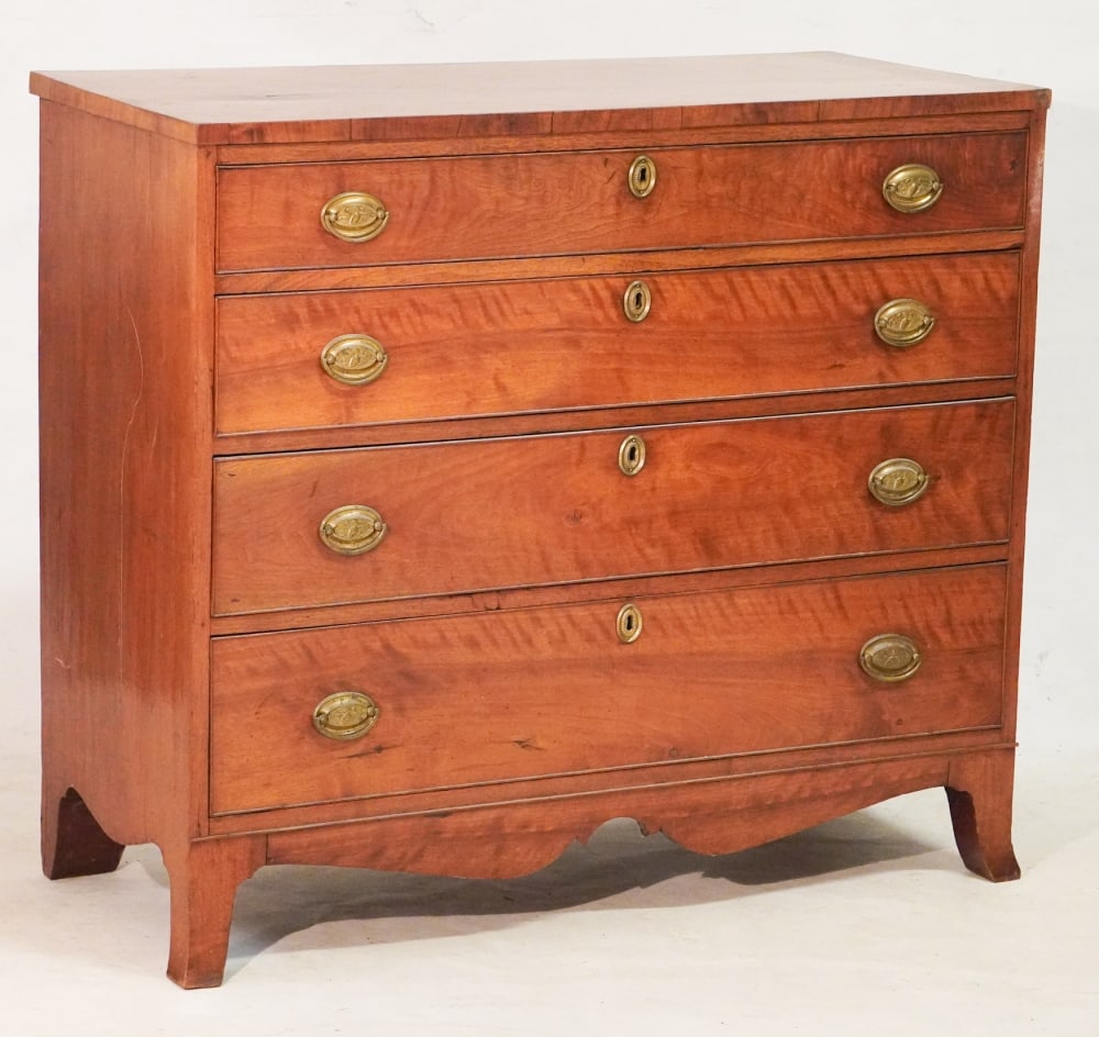Southern Federal Figured Walnut Chest of Drawers (1 of 4)