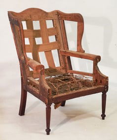 Southern Federal Yellow Pine & Mahogany Wing Chair