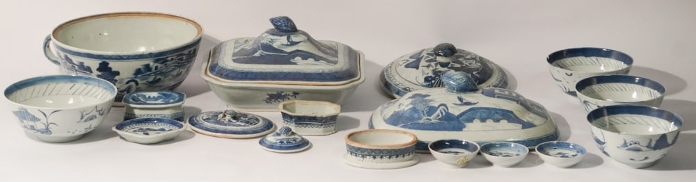 Collection Antique Chinese Export Canton Blue & White Porcelain (1 of 3)