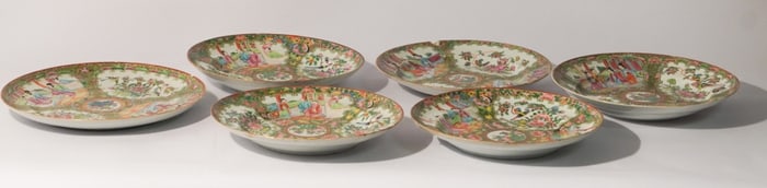 Fine Collection Antique Chinese Export Rose Medallion Porcelain Dishes