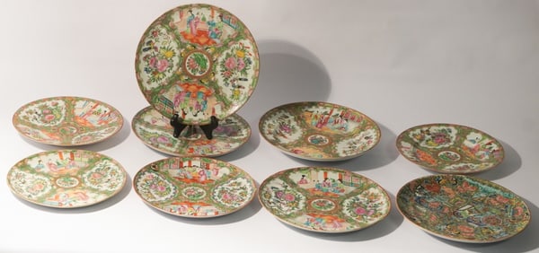 Fine Collection Antique Chinese Export Rose Medallion Porcelain Dishes