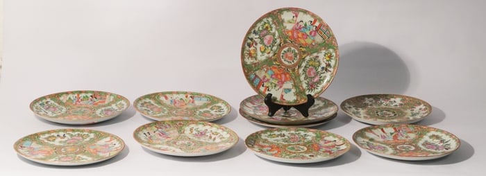 Fine Collection Antique Chinese Export Rose Medallion Porcelain Dishes