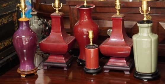 Collection Antique & Vintage Chinese Ox Blood & Celadon Urns
