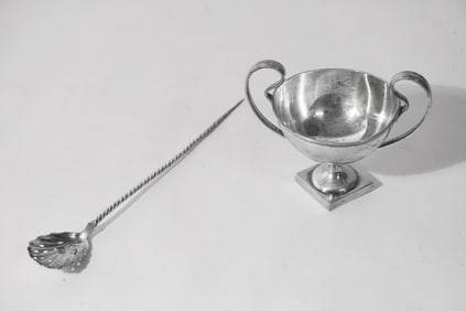 Charming Towle Sterling Silver Urn Together With Coin Silver Martini Spoon