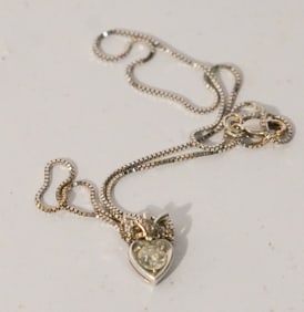Very Fine Diamond & 14k White Gold Necklace