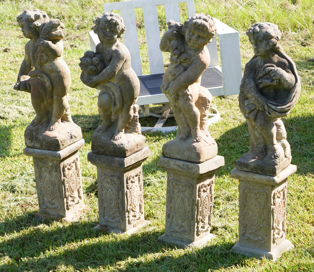 Set Handsome Classical Style Cast Stone Four Season Garden Figures (1 of 3)