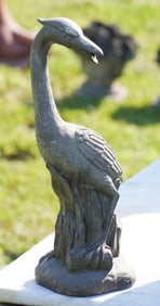 Charming Copper Egret Sculptural Garden Fountain