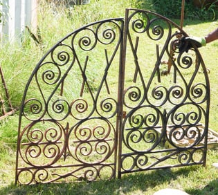 Very Fine Pair Antique Wrought Iron Garden Gates of South Carolina Interest