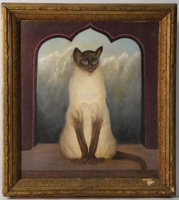American or European School Cat Portrait