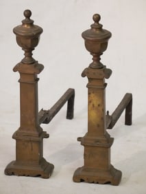 Handsome Pair Charleston, SC Neoclassical Andirons
