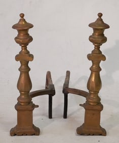 Handsome Pair Charleston SC Neoclassical Andirons
