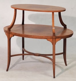 Very Handsome English Edwardian Inlaid Mahogany Tea or Serving Table