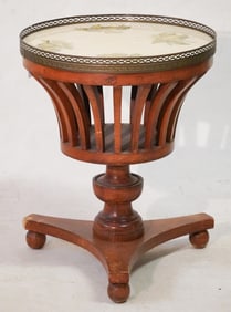 French Empire Mahogany & Marble Top Stand