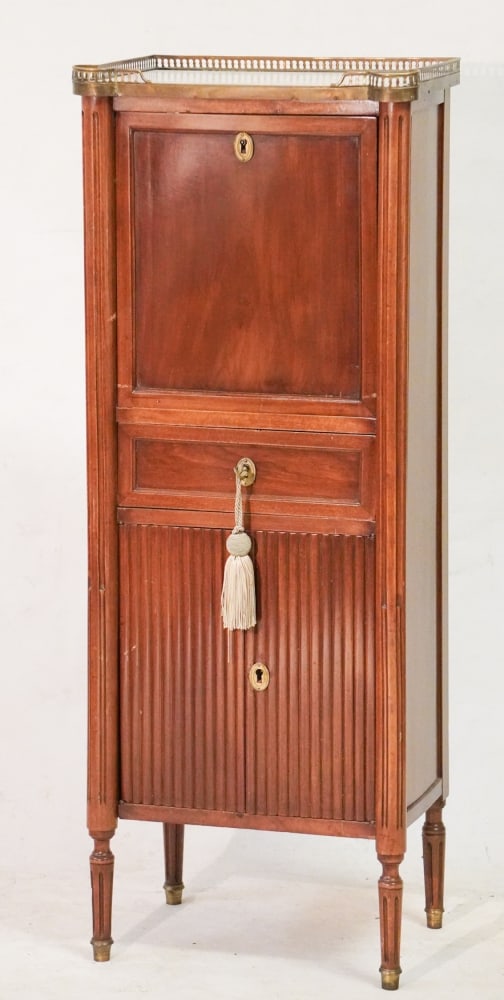Very Handsome French Empire Marble Top Secretary Abatan of a Small Size (1 of 3)