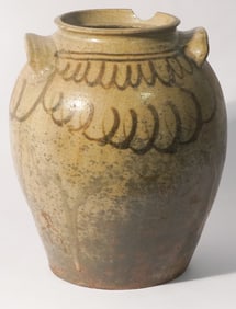 Very Fine Decorated Edgefield South Carolina Storage Jar of Midlands Interest