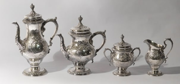 Antique American Silver Plate Tea Service