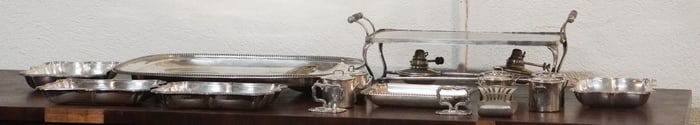 Collection Antique English or other Old Sheffield Silver Plate Table Wares