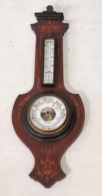 English Edwardian Inlaid Mahogany Barometer