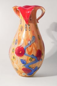 Mid Century Murano Blown Art Glass Vase for Centerpiece