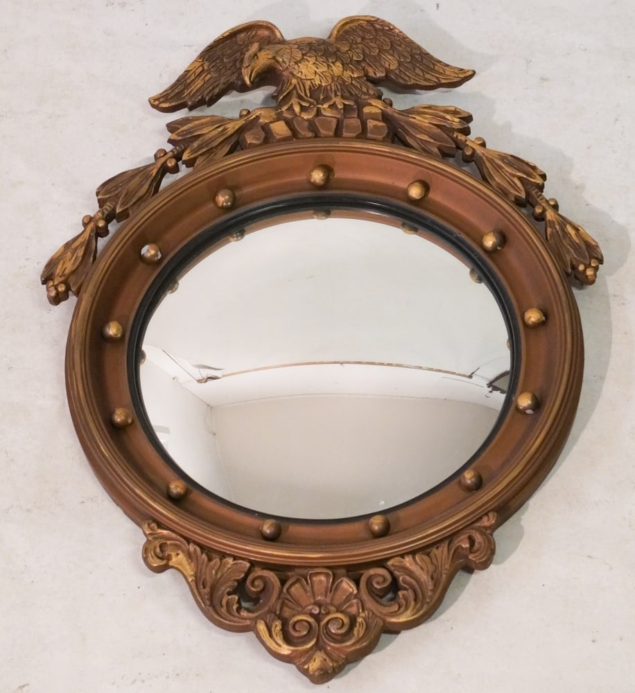 American Federal Style Carved & Gilt Bullseye Mirror (1 of 3)