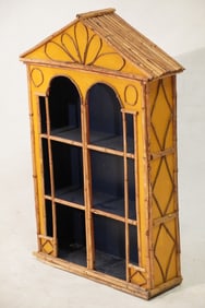 Charming Arts & Crafts Twig Adirondack Style Hanging Wall Cabinet