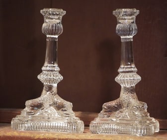 Fine Pair Tiffany and Company Neoclassical Crystal Candlesticks