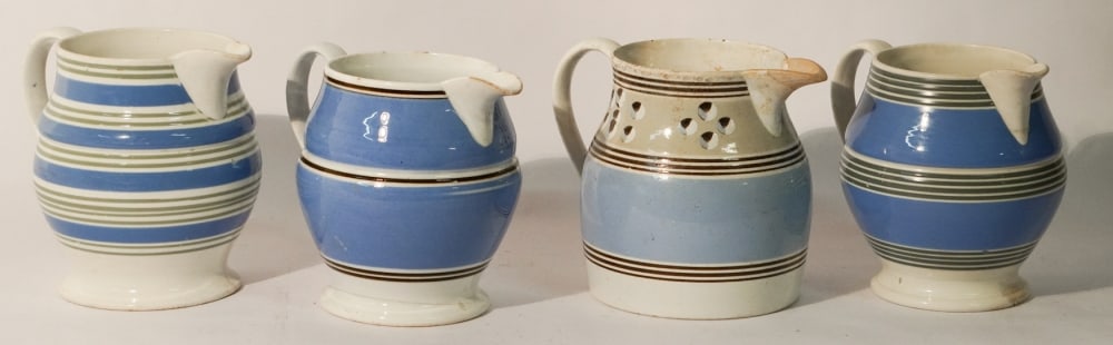 Collection Antique Mochaware Pitchers (1 of 2)