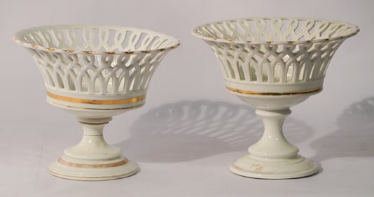 Antique Old Paris Porcelain Reticulated Centerpiece
